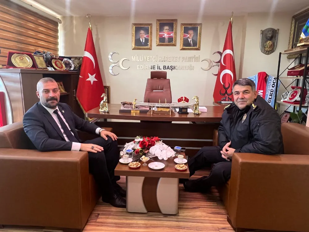 İL EMNİYET MÜDÜRÜ KARABURUN’DAN MHP EDİRNE İL BAŞKANLIĞINA ZİYARET