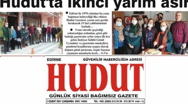 Edirne Hudut gazetesi 51 yaşında