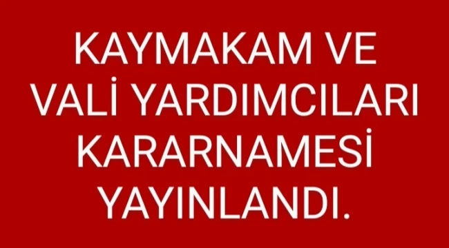 VALİ YARDIMCISI VE KAYMAKAM ATAMALARI YAPILDI.