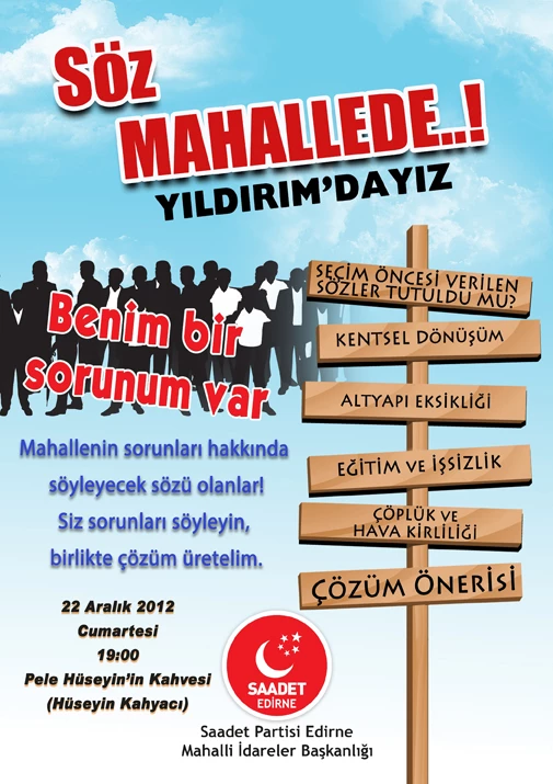 Saadet partisinden bir ilk daha;söz mahallede