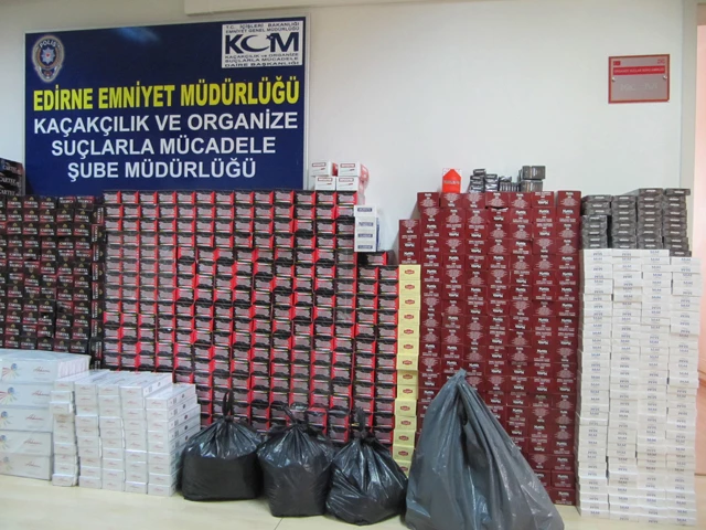 Edirne Polisi Sigara Kaçakçılarına göz açtırmıyor