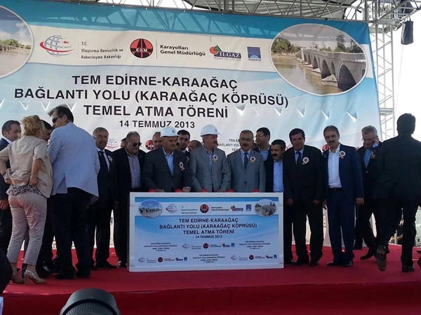 EDİRNE KARAAĞAÇ KÖPRÜSÜNÜN TEMELİ ATILDI.